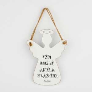 Dřevěná cedule Vždy budeš mít anděla strážného 18x12cm