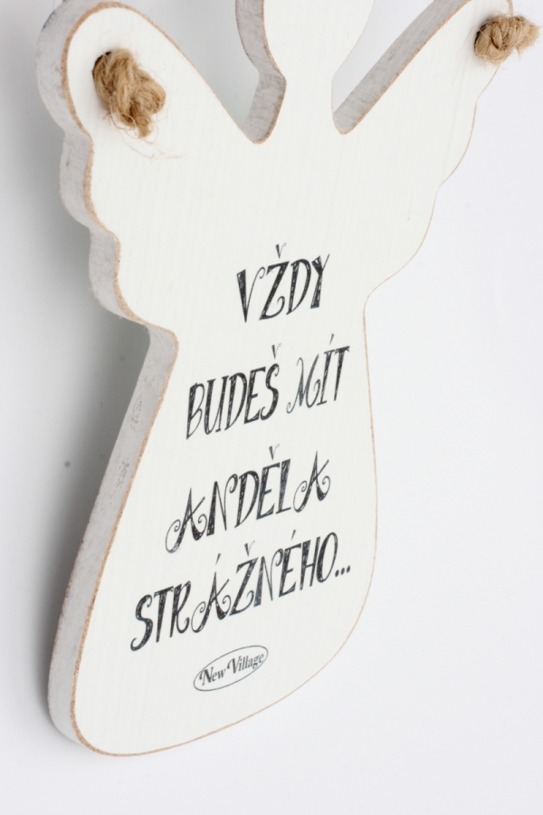 Dřevěná cedule Vždy budeš mít anděla strážného 18x12cm