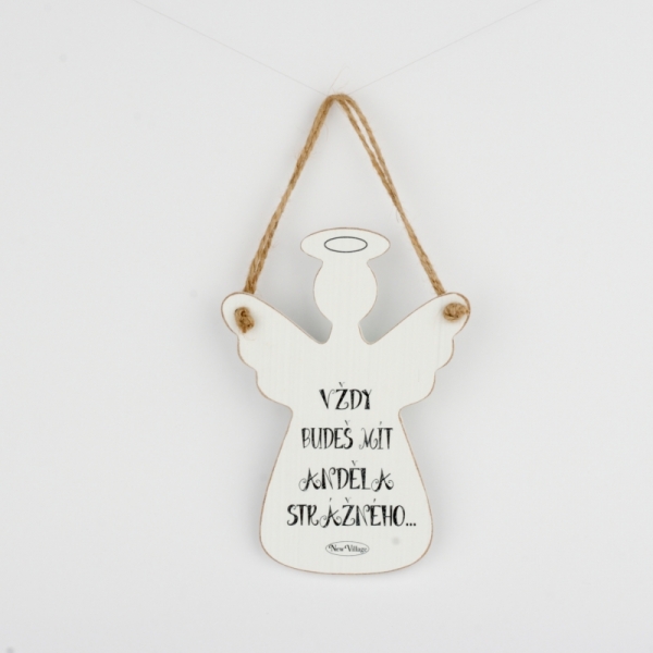 Dřevěná cedule Vždy budeš mít anděla strážného 18x12cm