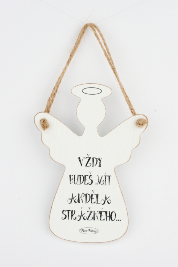 Dřevěná cedule Vždy budeš mít anděla strážného 18x12cm