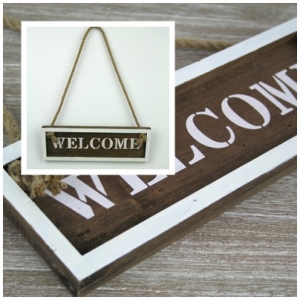 Dřevěná cedule Welcome 30cm