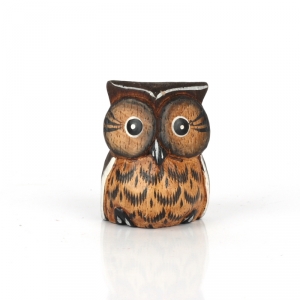 Dřevěná dekorace sova moudrosti 6cm