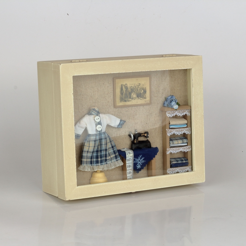 Dřevěná kazeta na šití 