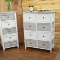 Dřevěná komoda bílá/šedá Vintage 58 x 30 x 76cm