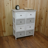 Dřevěná komoda bílá/šedá Vintage 58 x 30 x 76cm