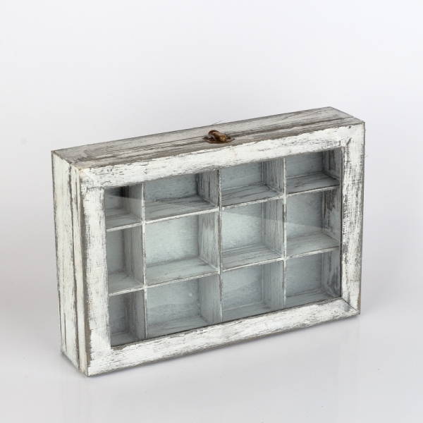 Dřevěná krabička na čaj 12 přihrádek 32x21x7cm