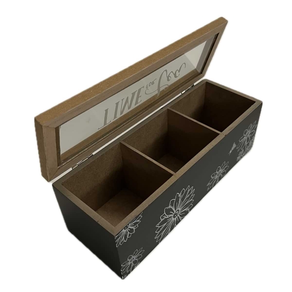 Dřevěná krabička na čaj 23×8×8cm