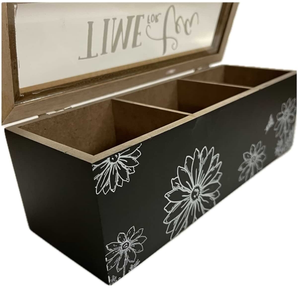 Dřevěná krabička na čaj 23×8×8cm