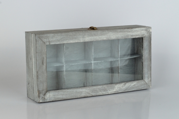Dřevěná krabička na čaj 8 přihrádek 31x16x7cm