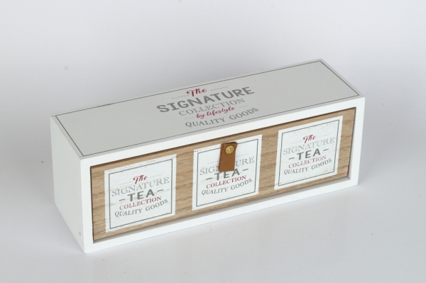 Dřevěná krabička na čaj TEA Collection 30×9×10,5cm