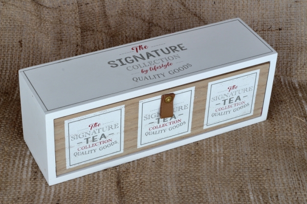 Dřevěná krabička na čaj TEA Collection 30×9×10,5cm