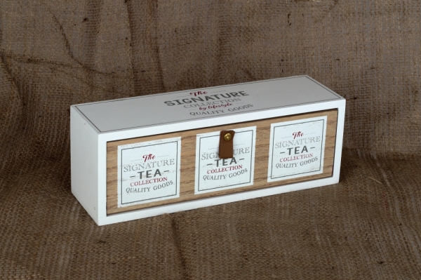Dřevěná krabička na čaj TEA Collection 30×9×10,5cm