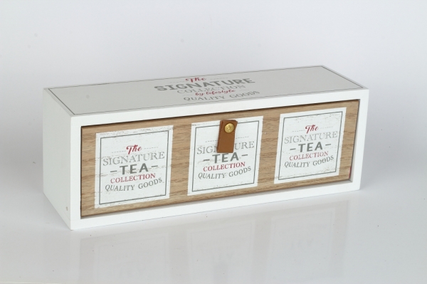 Dřevěná krabička na čaj TEA Collection 30×9×10,5cm