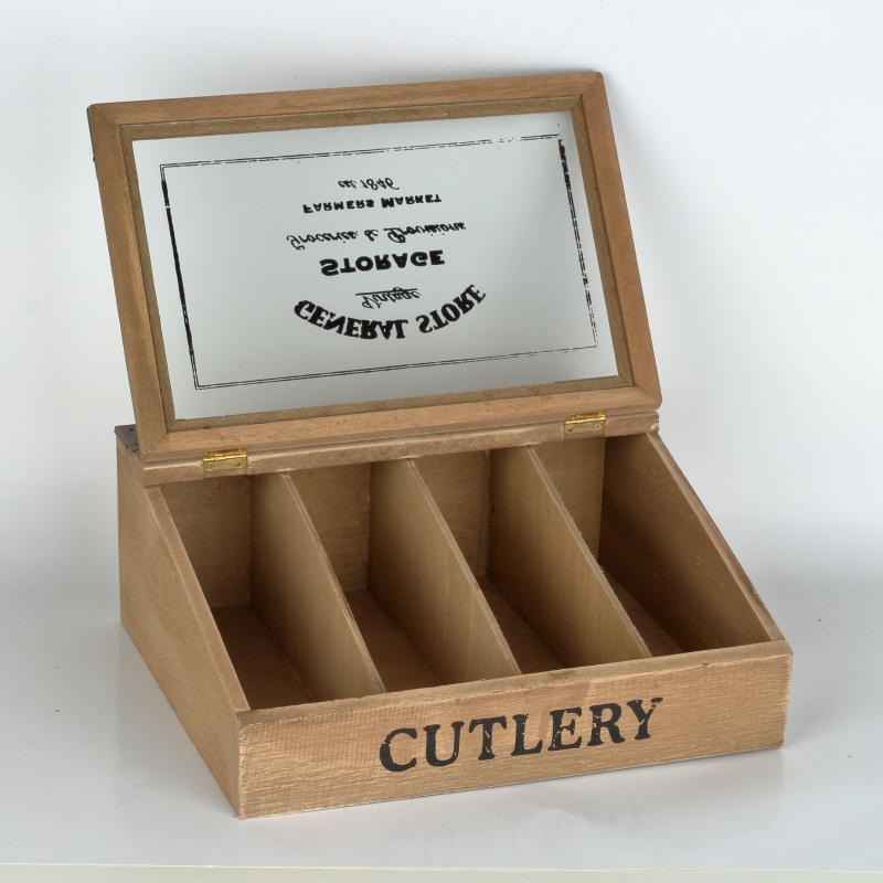 Dřevěná krabička na příbory 12x30x25cm