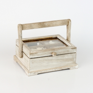 Dřevěná krabička na šicí potřeby 24x22x10cm