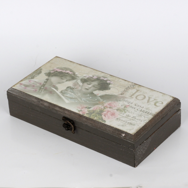 Dřevěná krabička na šperky 25x13cm