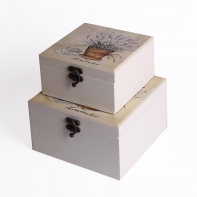 Dřevěná krabička/šperkovnice Lavender sada 3ks