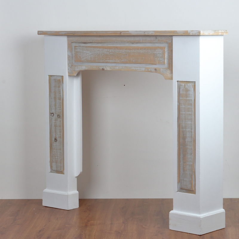 Dřevěná krbová římsa s přírodní deskou 115x100x23cm