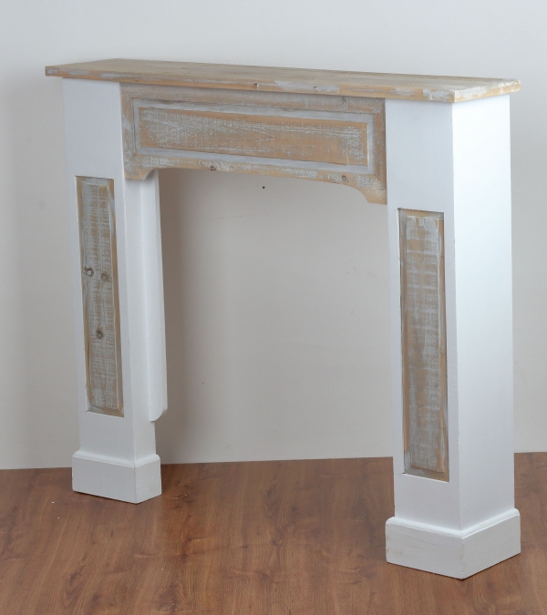 Dřevěná krbová římsa s přírodní deskou 115x100x23cm