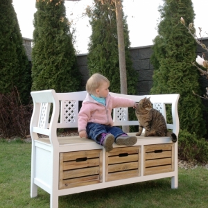 Dřevěná lavice Novaline s úložným prostorem 116x83x45 cm