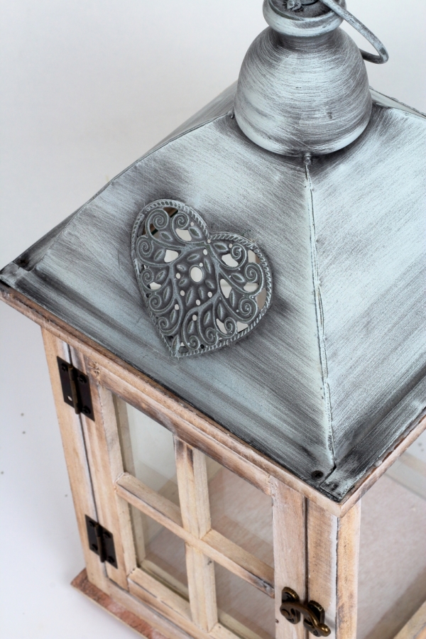 Dřevěná lucerna 21×43×21cm