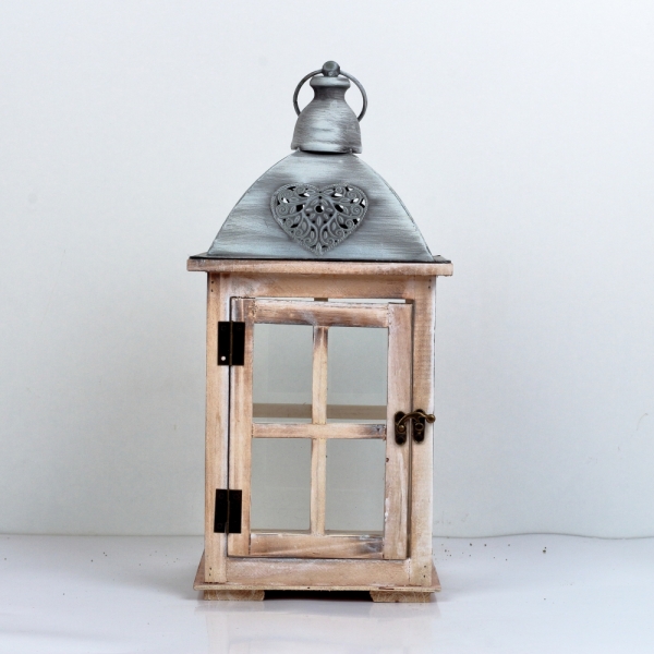 Dřevěná lucerna 21×43×21cm