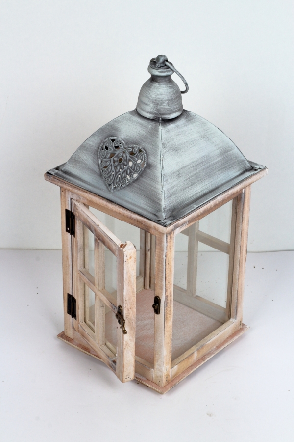 Dřevěná lucerna 21×43×21cm