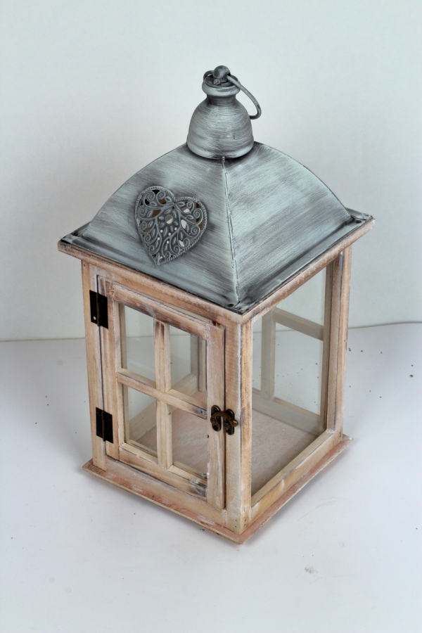 Dřevěná lucerna 21×43×21cm