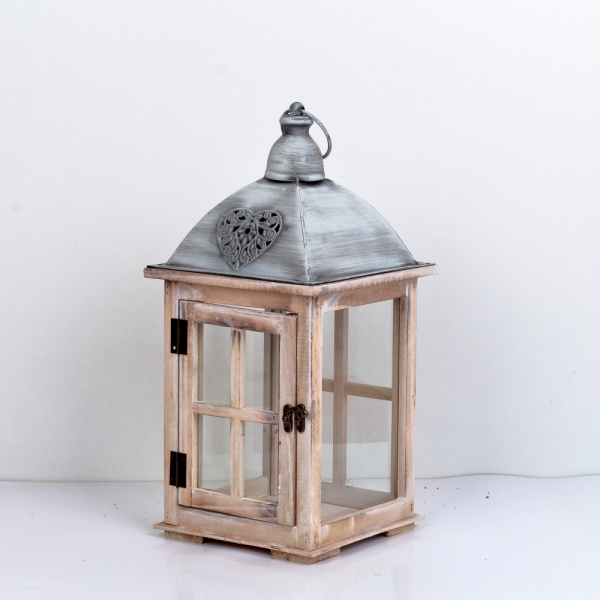 Dřevěná lucerna 21×43×21cm
