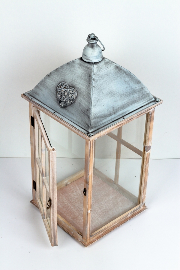 Dřevěná lucerna 29×63×29cm
