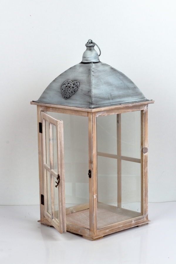 Dřevěná lucerna 29×63×29cm