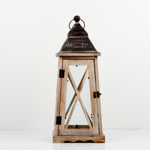 Dřevěná lucerna kónická 59cm