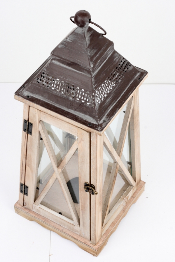 Dřevěná lucerna kónická 59cm