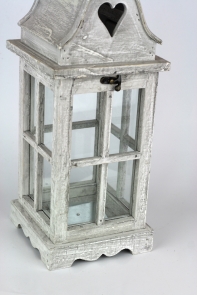 Dřevěná lucerna s patinou 44cm