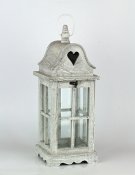 Dřevěná lucerna s patinou 44cm