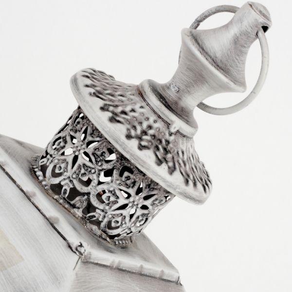 Dřevěná lucerna s šedou patinou 75cm