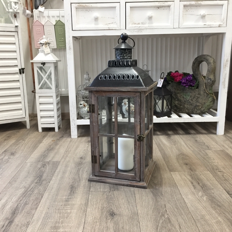 Dřevěná lucerna střední 58 cm