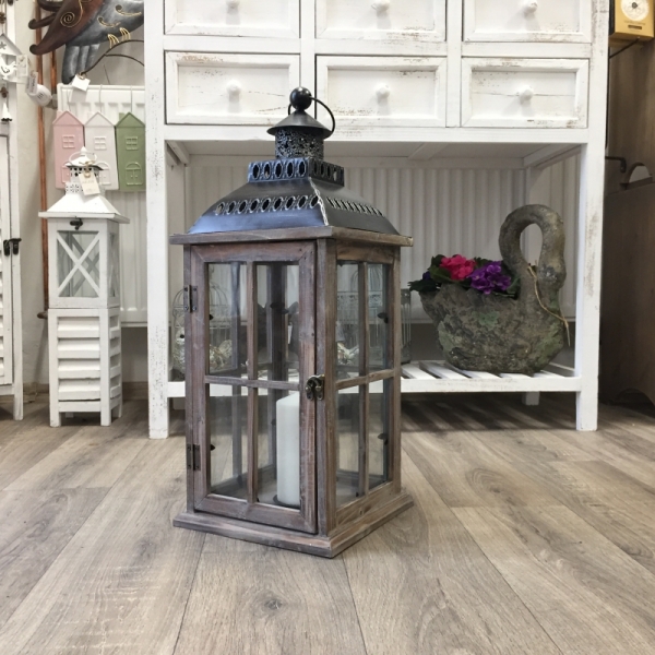 Dřevěná lucerna střední 58 cm