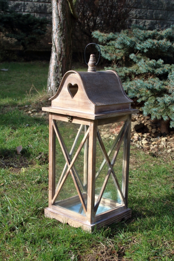 Dřevěná lucerna střední L 60cm