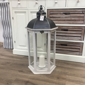 Dřevěná lucerna velká 35x35x73cm