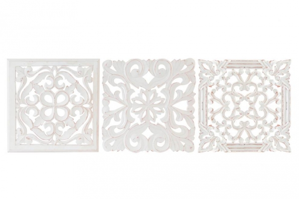 Dřevěná nástěnná dekorace ornament 30x30cm