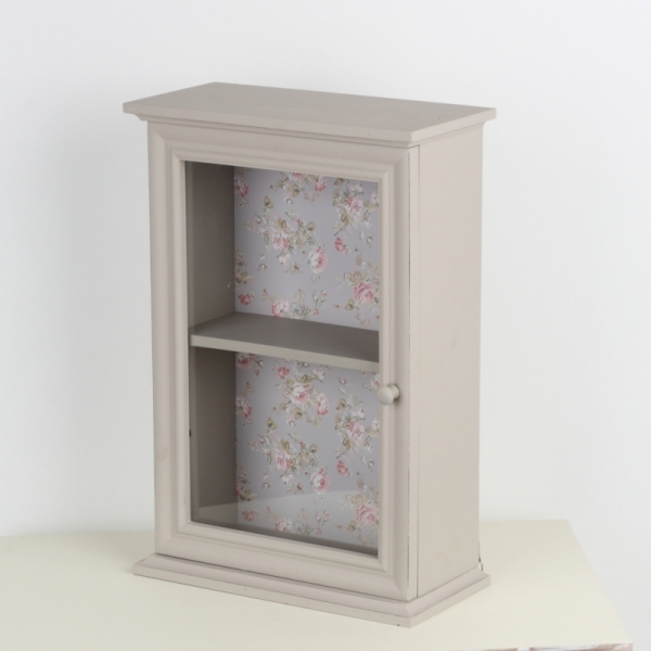 Dřevěná nástěnná skříňka květinový motiv 28x13,5x41cm