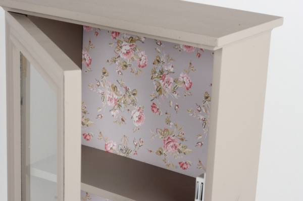 Dřevěná nástěnná skříňka květinový motiv 28x13,5x41cm