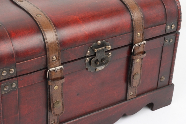 Dřevěná pirátská truhla 40x24x26cm