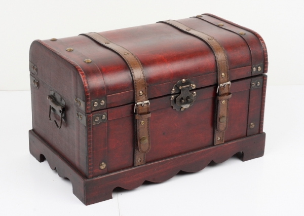 Dřevěná pirátská truhla 40x24x26cm