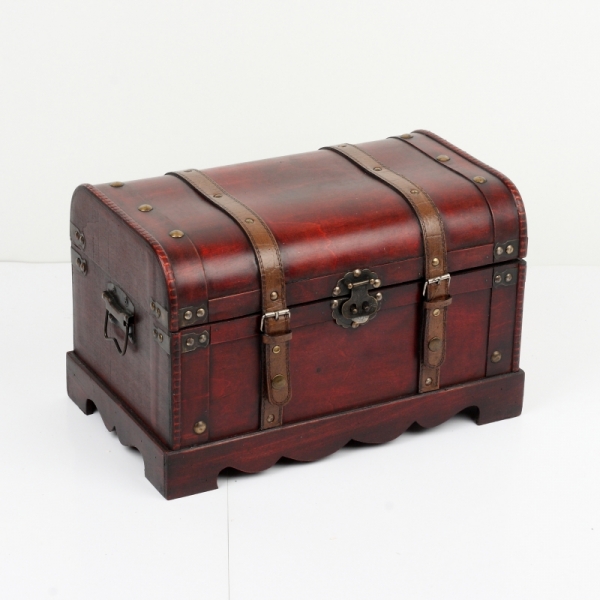 Dřevěná pirátská truhla 40x24x26cm