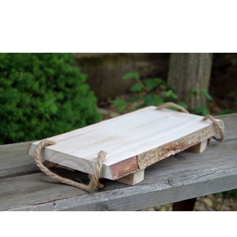 Dřevěná police na dekorace 34cm