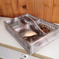 Dřevěná přepravka s patinou 26x38x8cm