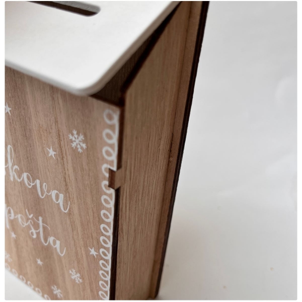 Dřevěná schránka pro Ježíškovu poštu 17 × 12,5 × 4,3 cm