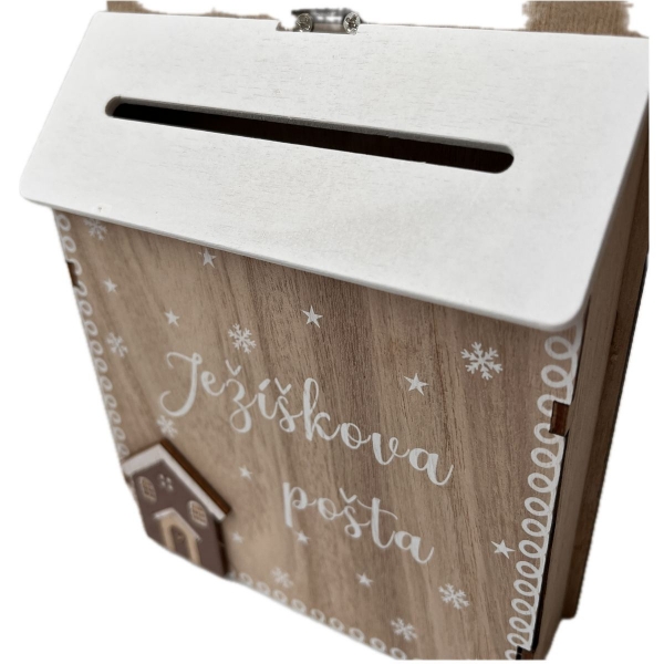 Dřevěná schránka pro Ježíškovu poštu 17 × 12,5 × 4,3 cm